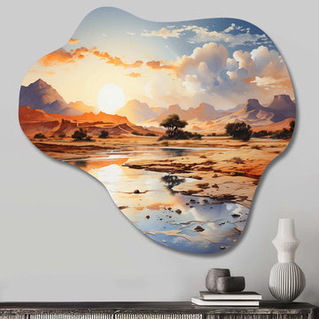 African Sahara Dreams II - Asymmetric Metal Wall Art